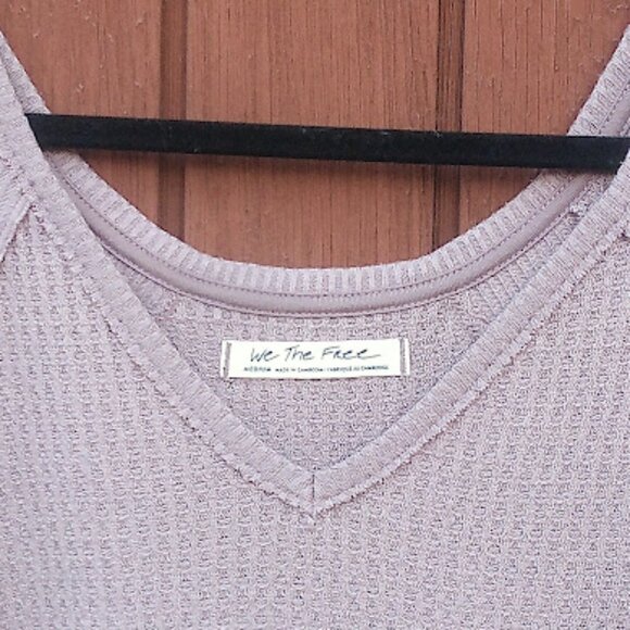 FREE PEOPLE | Santa Clara Thermal Waffle Knit Dusty Purple Mauve Oversized M - Picture 11 of 12